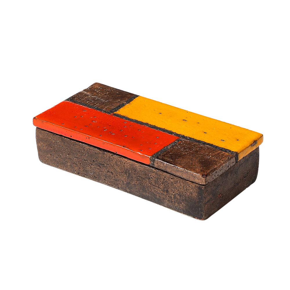 Aldo Londi Caja Bitossi, Cerámica, Mondrian, Abstracto, Rojo, Amarillo, Firmado en venta 6