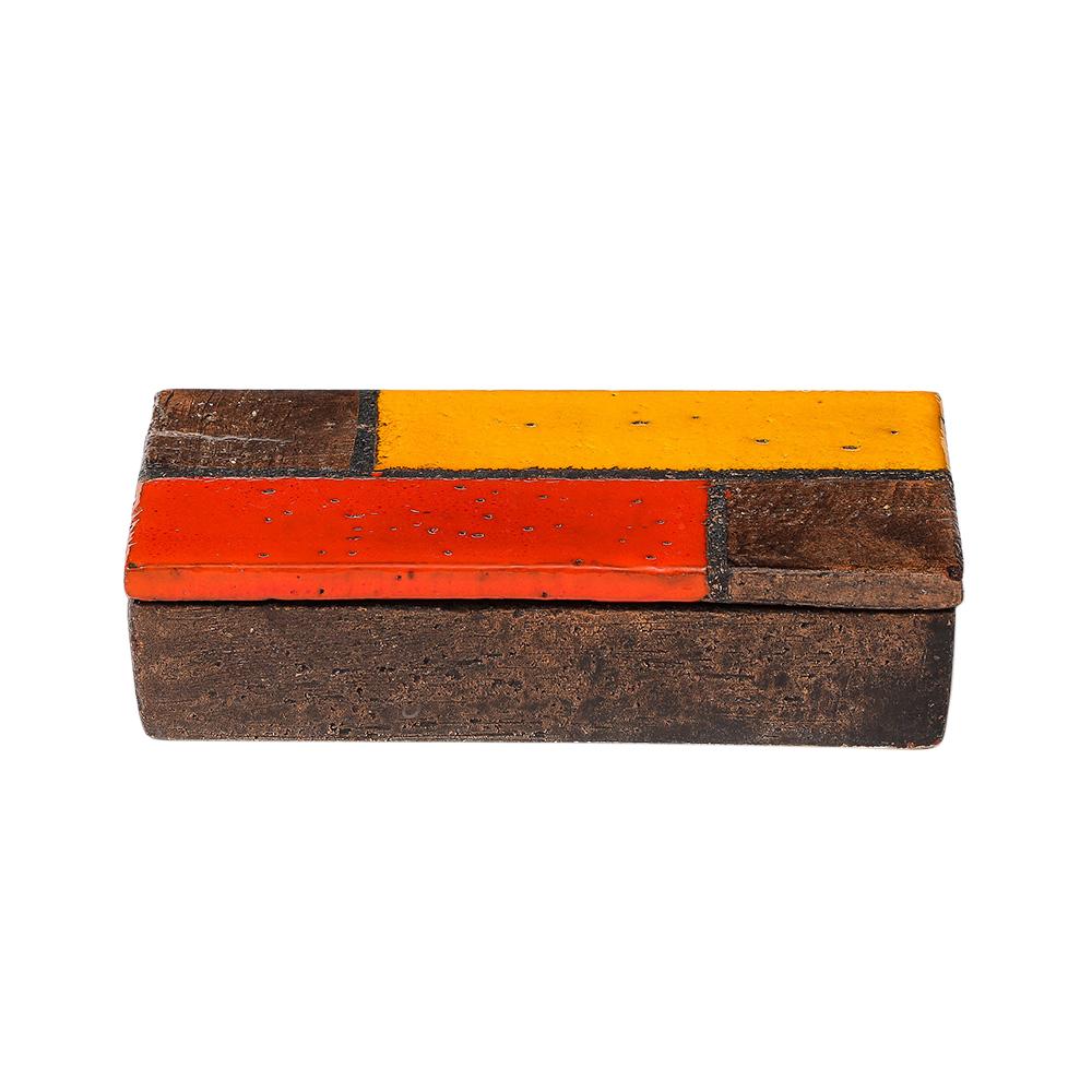 Aldo Londi Caja Bitossi, Cerámica, Mondrian, Abstracto, Rojo, Amarillo, Firmado en venta 7