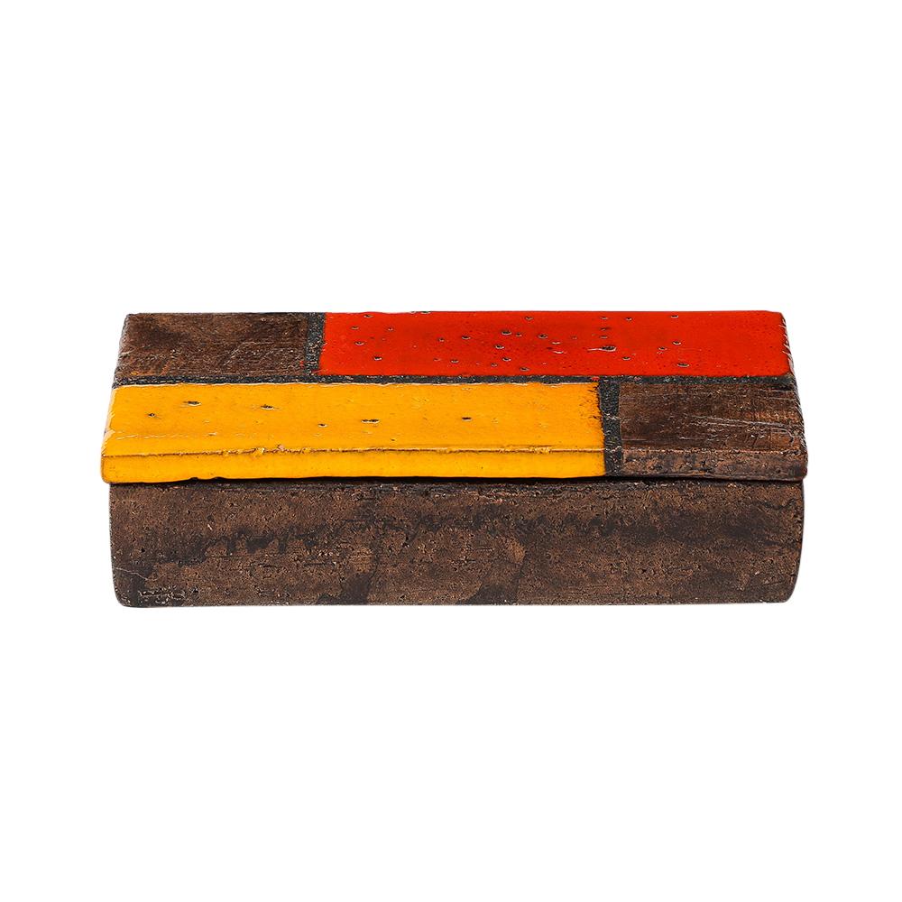 Aldo Londi Caja Bitossi, Cerámica, Mondrian, Abstracto, Rojo, Amarillo, Firmado en venta 1