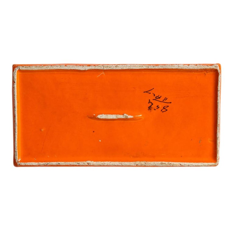 Bitossi Box, Ceramic, Orange and Gold, Geometric, Signed For Sale 8