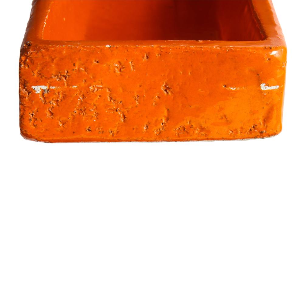 Mid-20th Century Bitossi Box, Ceramic, Orange, Gold, Geometric, Signed
