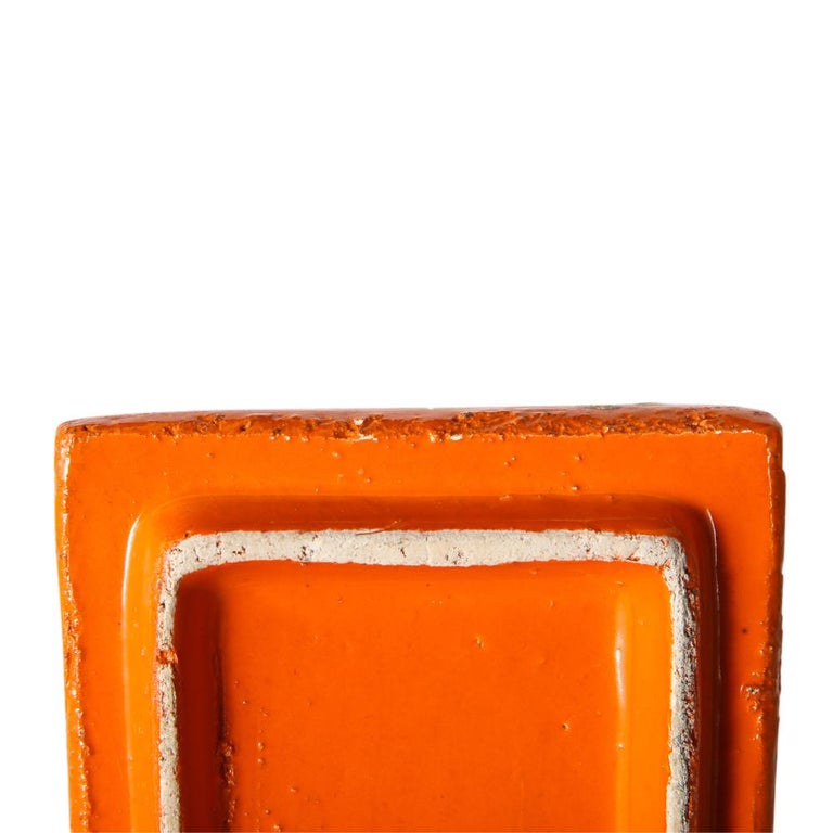 Bitossi Box, Ceramic, Orange and Gold, Geometric, Signed For Sale 2