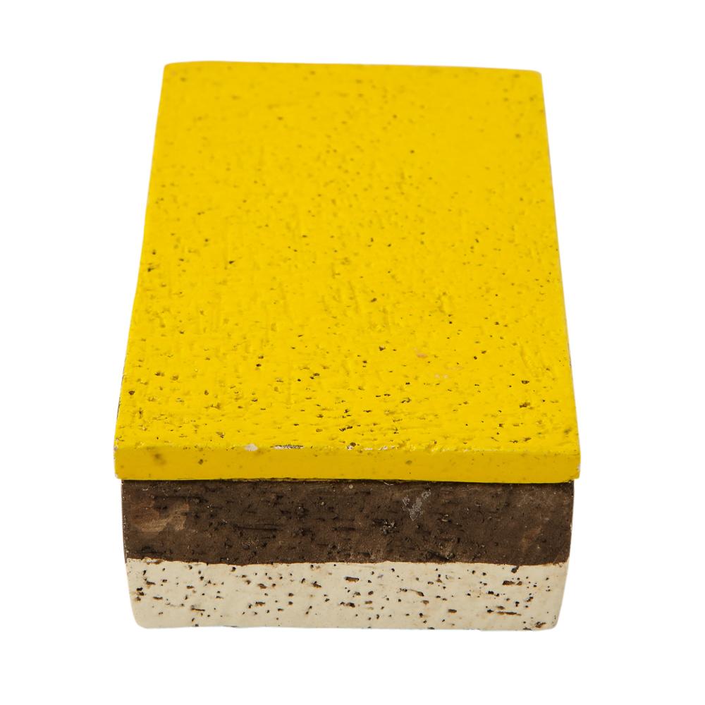 Mid-Century Modern Bitossi Box, Ceramic, Yellow, Brown, White