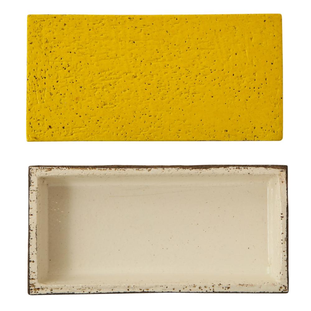 Mid-20th Century Bitossi Box, Ceramic, Yellow, Brown, White