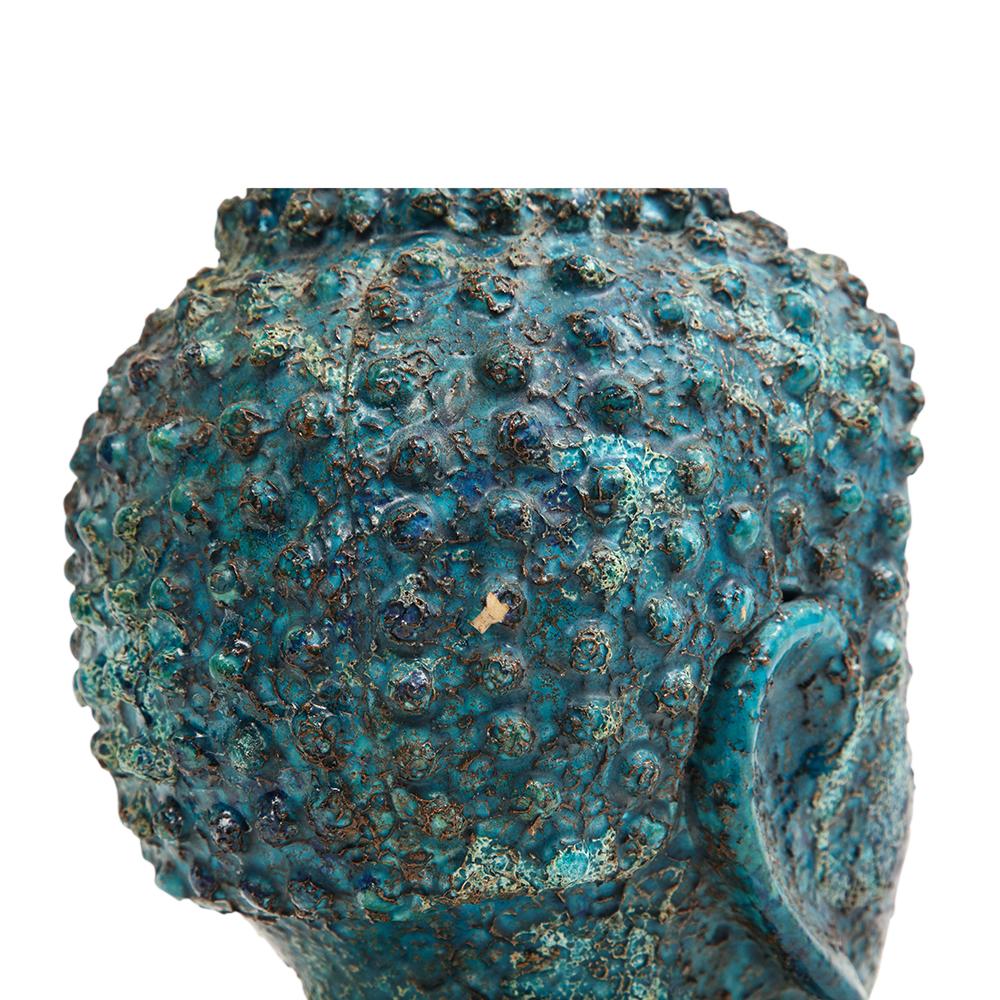 Aldo Londi Bitossi Buddha Bust, Ceramic, Blue, Gold, Rosenthal Netter, Signed For Sale 6
