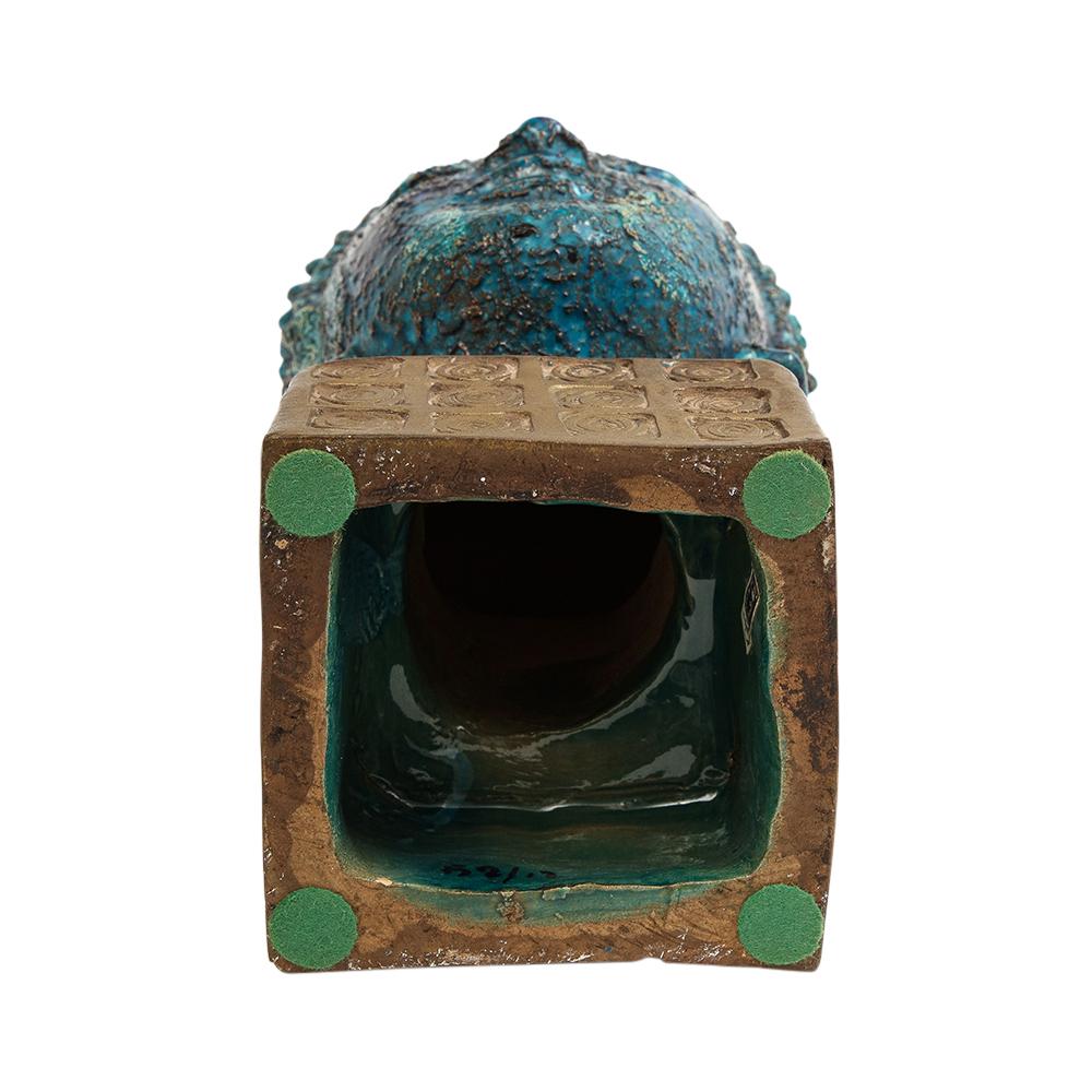 Aldo Londi Bitossi Buddha Bust, Ceramic, Blue, Gold, Rosenthal Netter, Signed For Sale 12