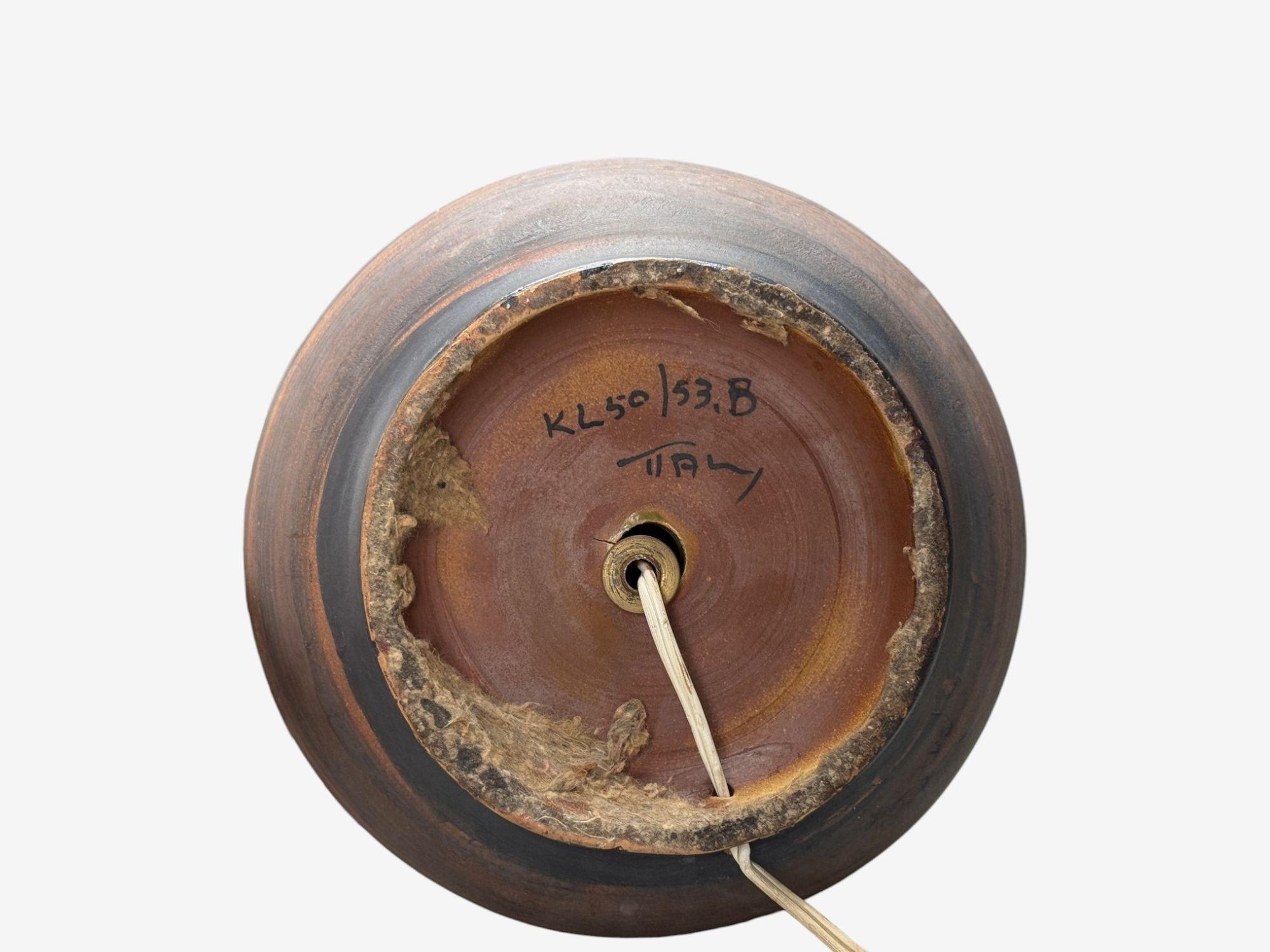 Aldo Londi Bitossi, cerámica, latón, lámpara de sobremesa, Italia, años 50 en venta 3