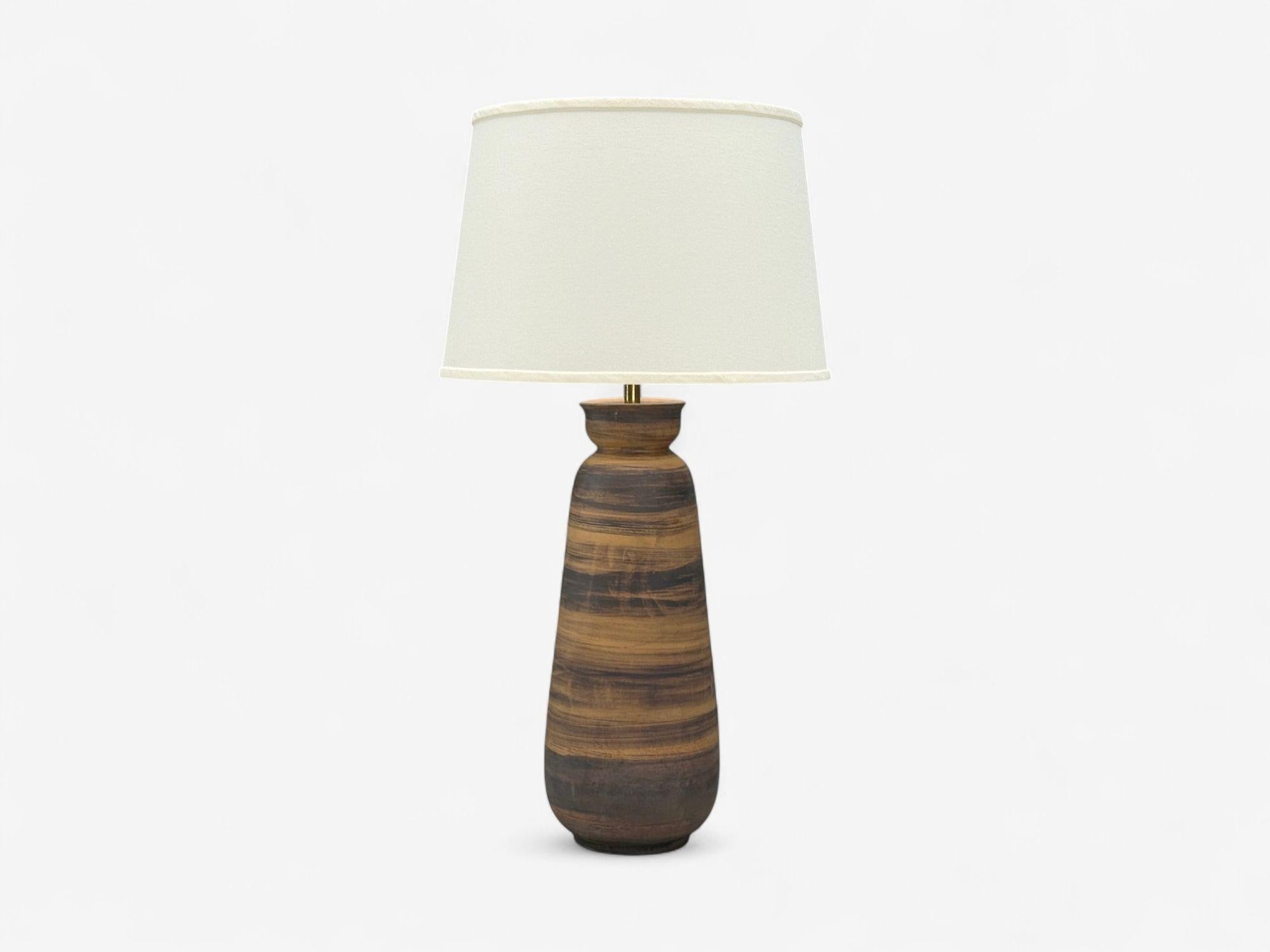 Aldo Londi Bitossi, cerámica, latón, lámpara de sobremesa, Italia, años 50 Moderno de mediados de siglo en venta