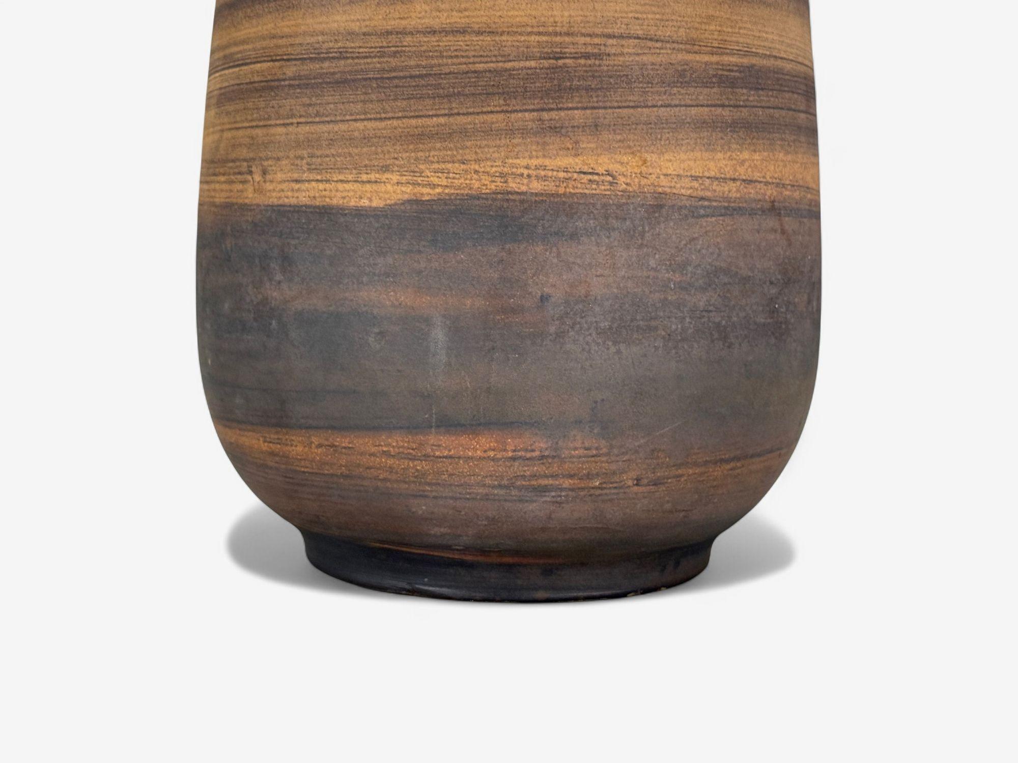 Aldo Londi Bitossi, cerámica, latón, lámpara de sobremesa, Italia, años 50 en venta 1