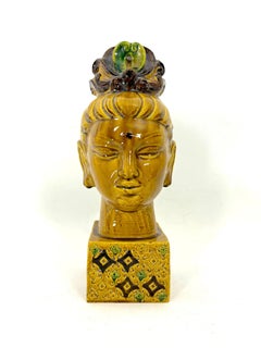 Aldo Londi, Bitossi ceramic Buddha head. Italy 1960s