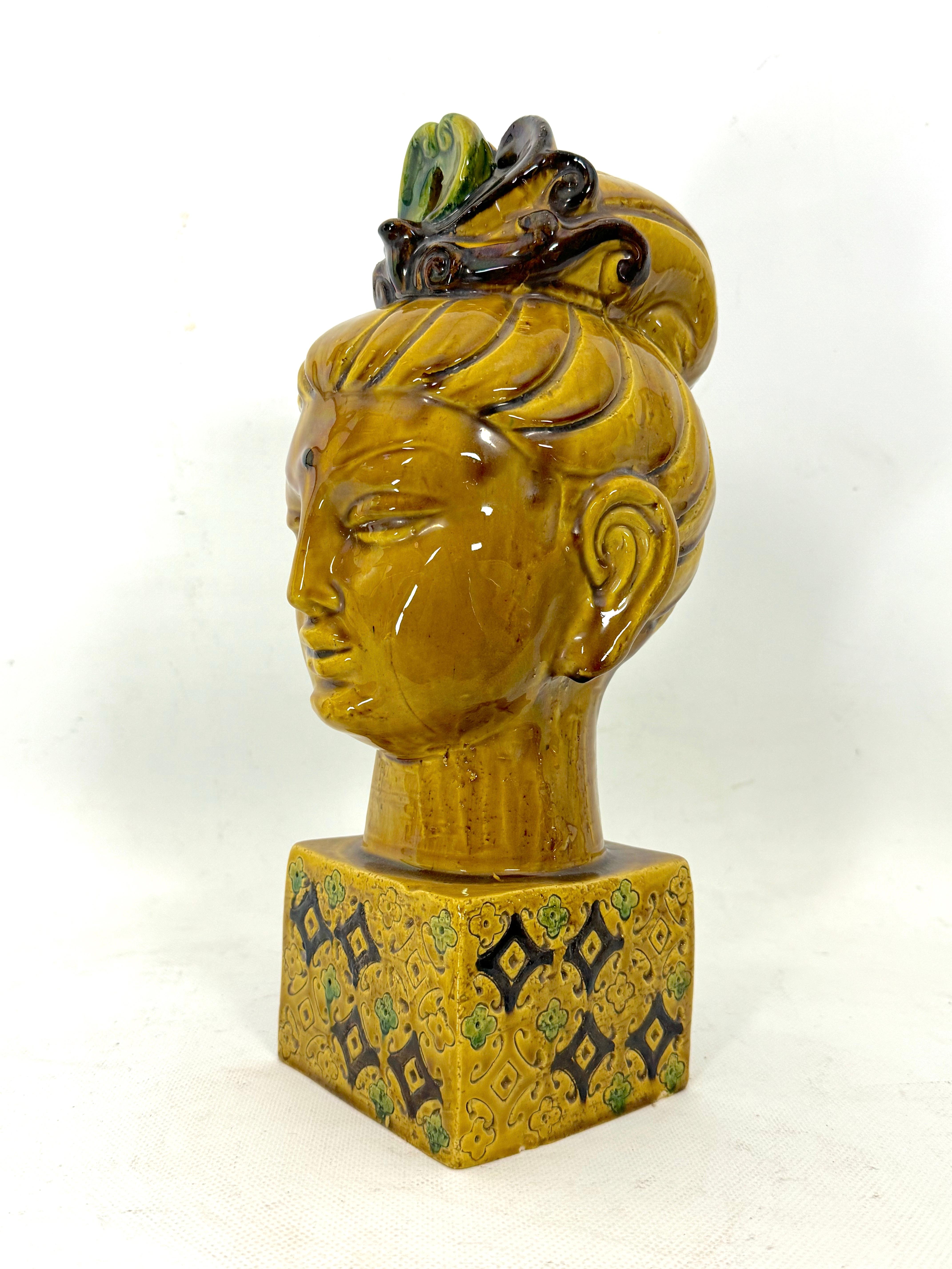 Italian Aldo Londi, Bitossi ceramic Buddha head. Italy 1960s