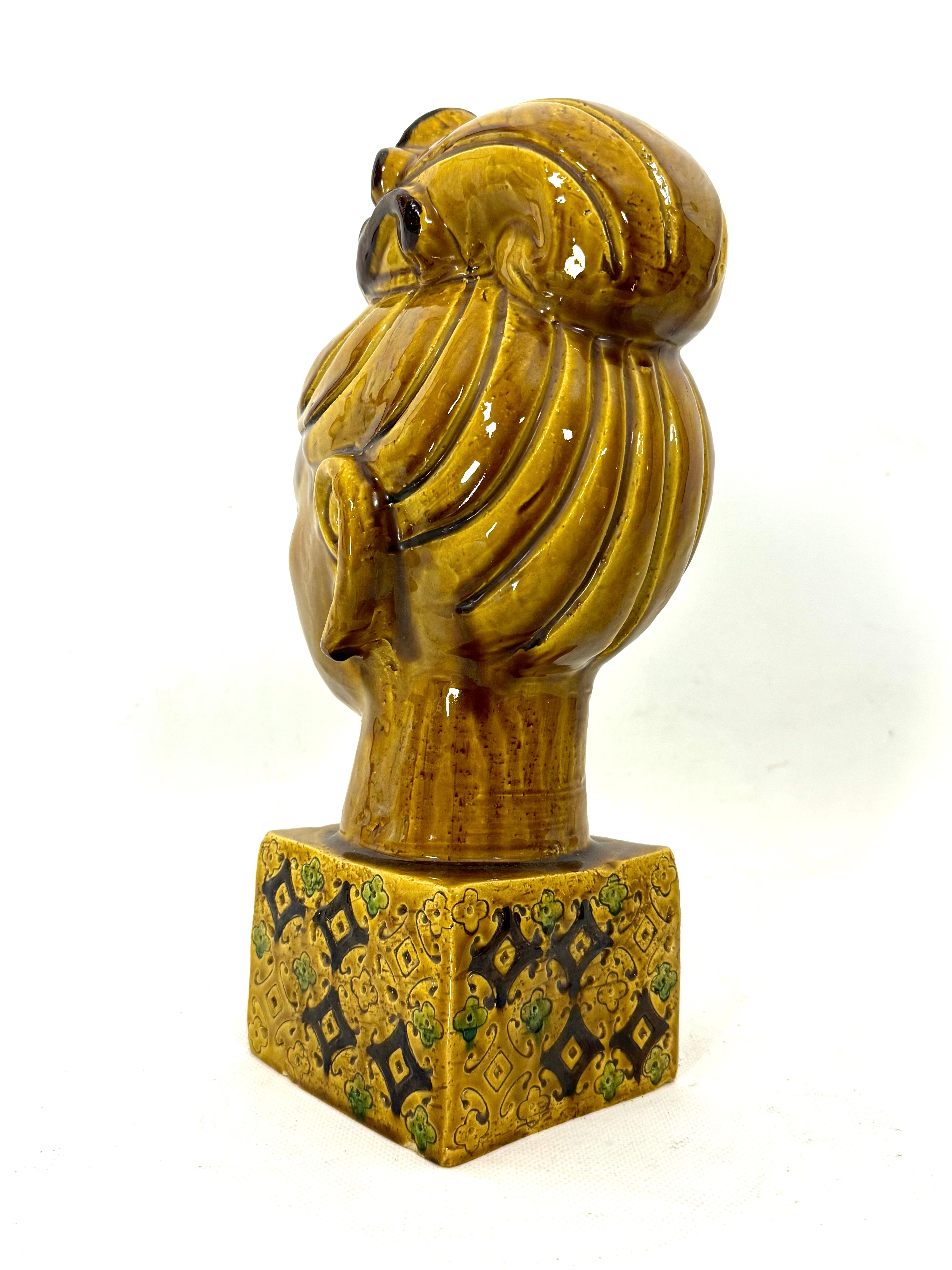 Aldo Londi, Bitossi ceramic Buddha head. Italy 1960s In Good Condition In Catania, CT