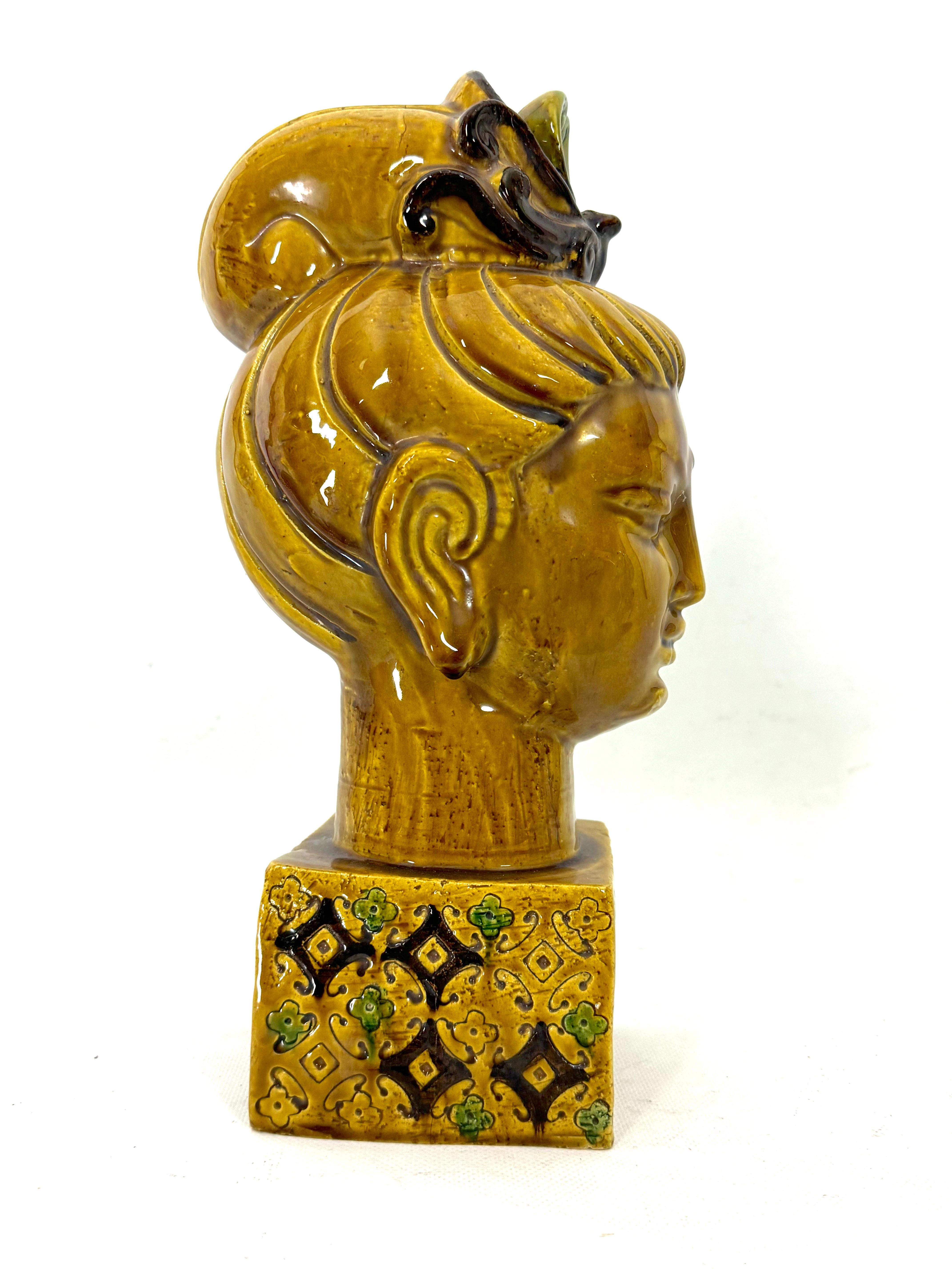 Aldo Londi, Bitossi ceramic Buddha head. Italy 1960s 1