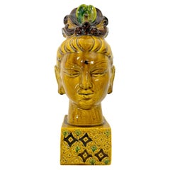 Aldo Londi, Bitossi ceramic Buddha head. Italy 1960s