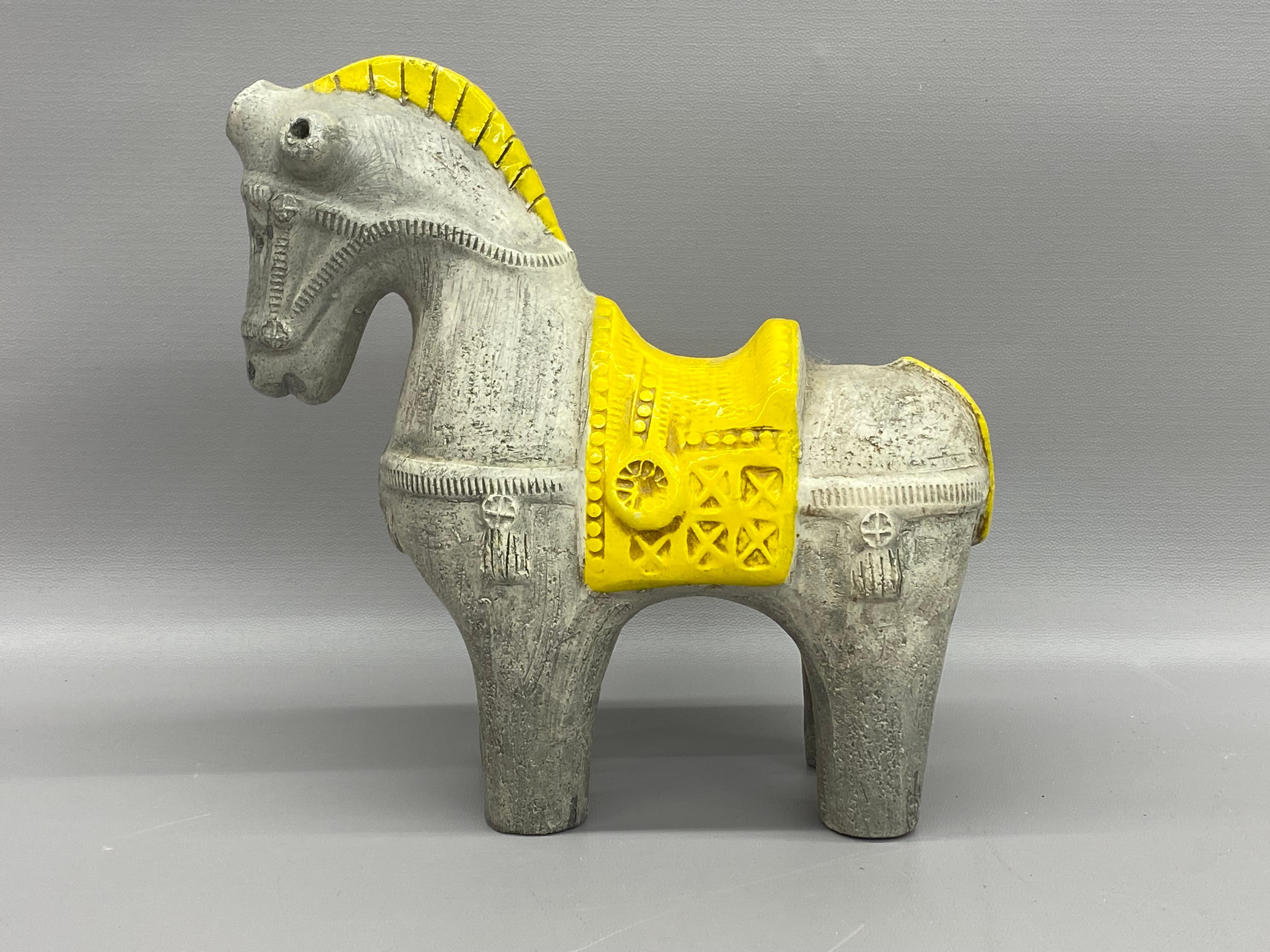 Mid-Century moderno Scultura di cavallo in ceramica di Aldo Londi Bitossi in vendita