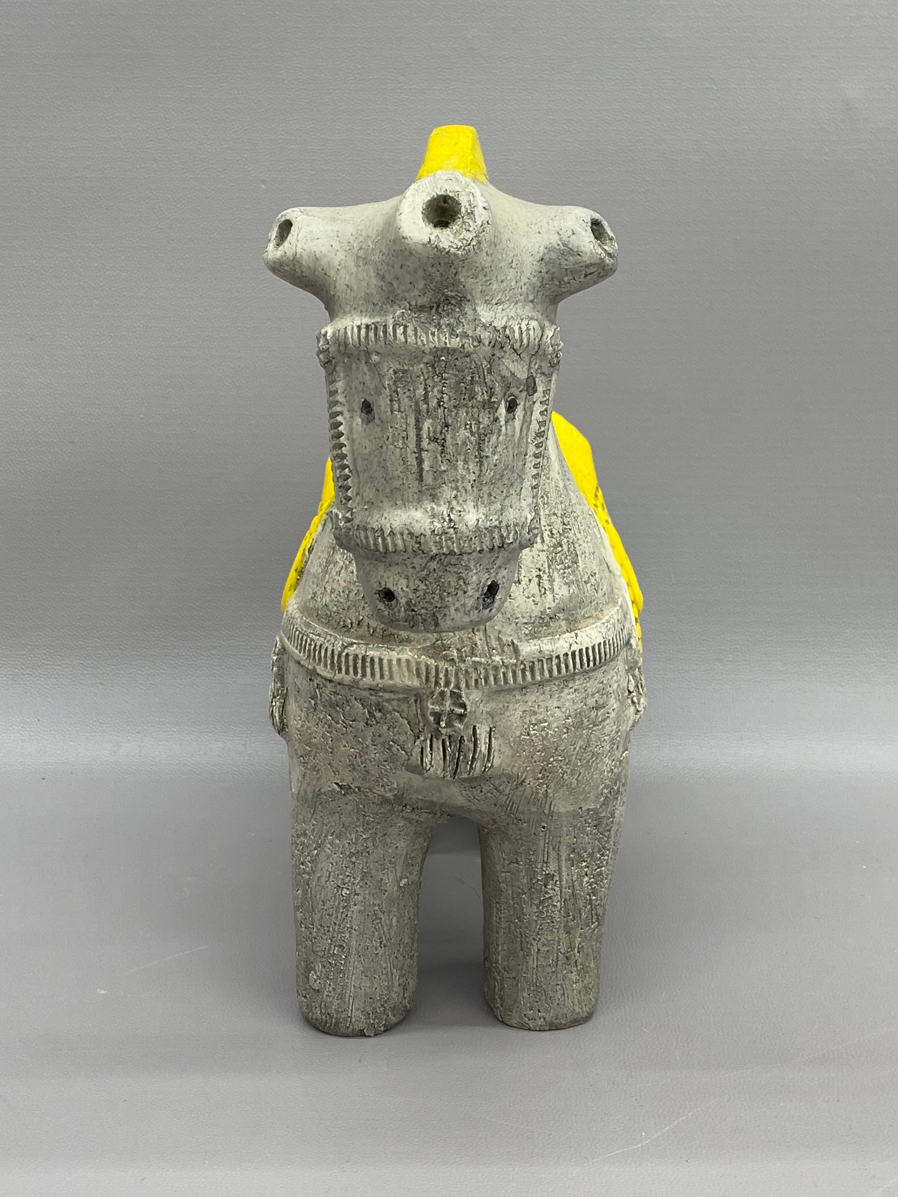 Metà XX secolo Scultura di cavallo in ceramica di Aldo Londi Bitossi in vendita