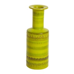 Bitossi Vase, Ceramic Chartreuse, Signed