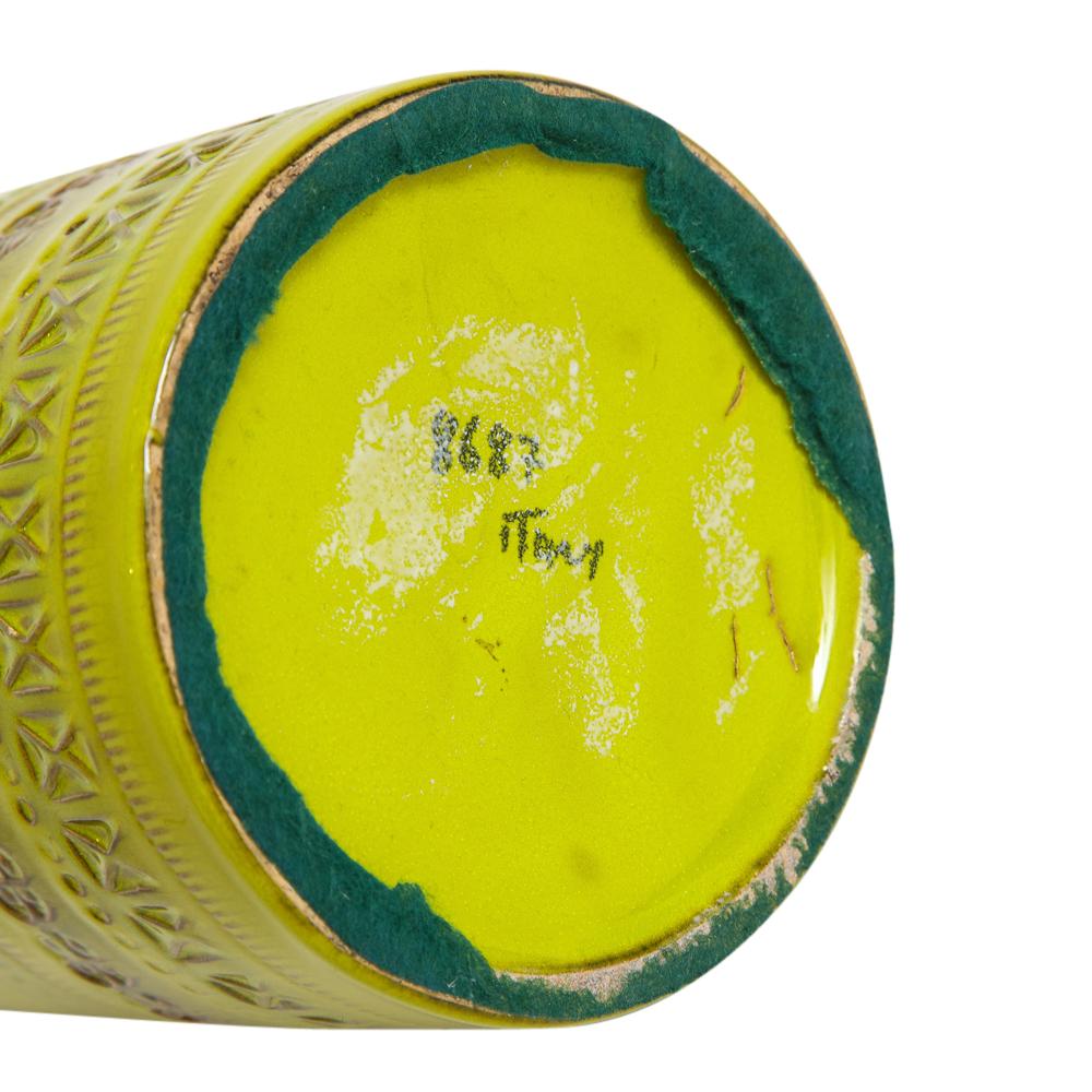 Bitossi Vase, Ceramic Chartreuse, Signed In Good Condition In New York, NY