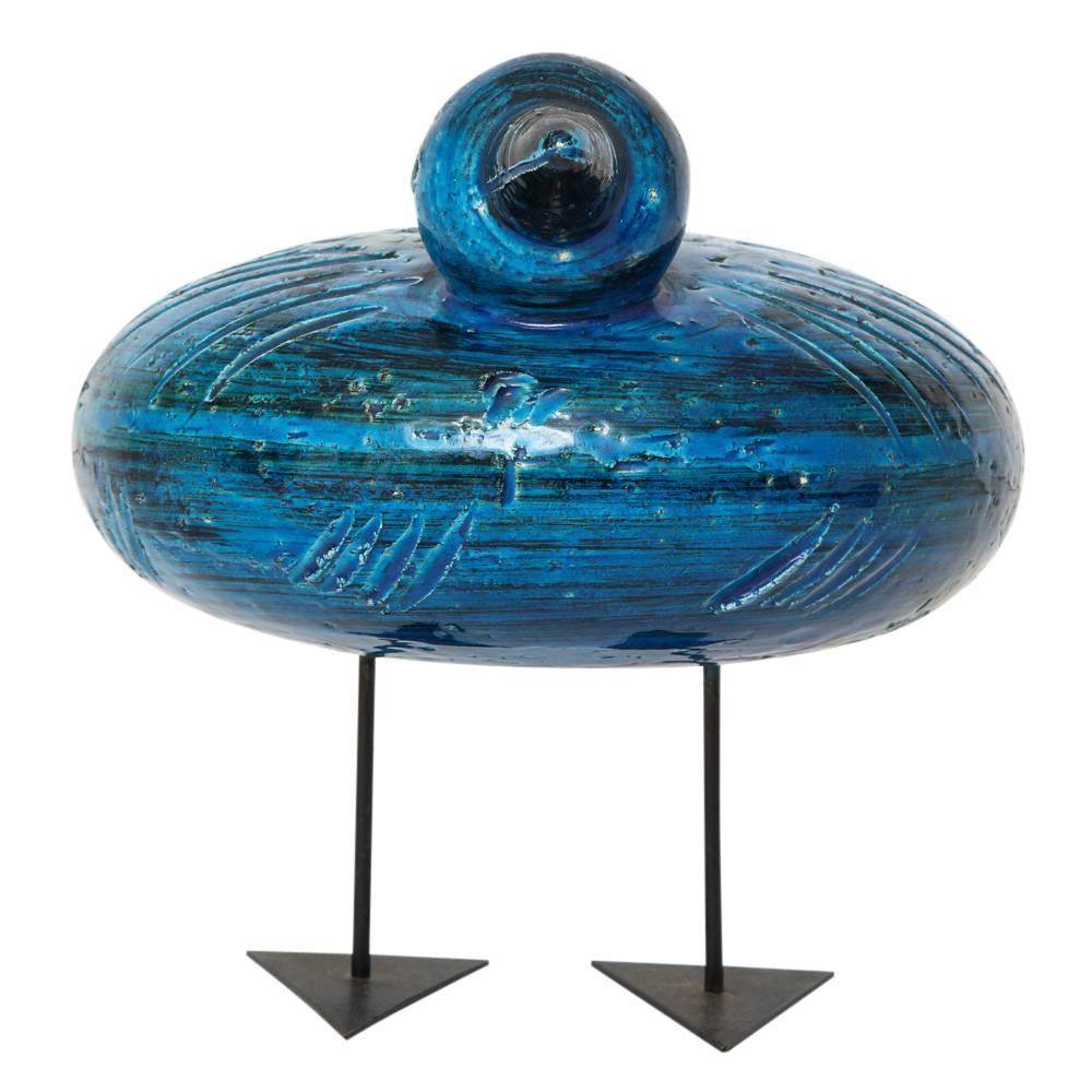 Mid-Century Modern Raymor Bitossi Duck Ceramic Rimini Blue Signed