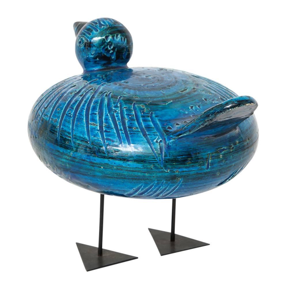 Mid-20th Century Raymor Bitossi Duck Ceramic Rimini Blue Signed