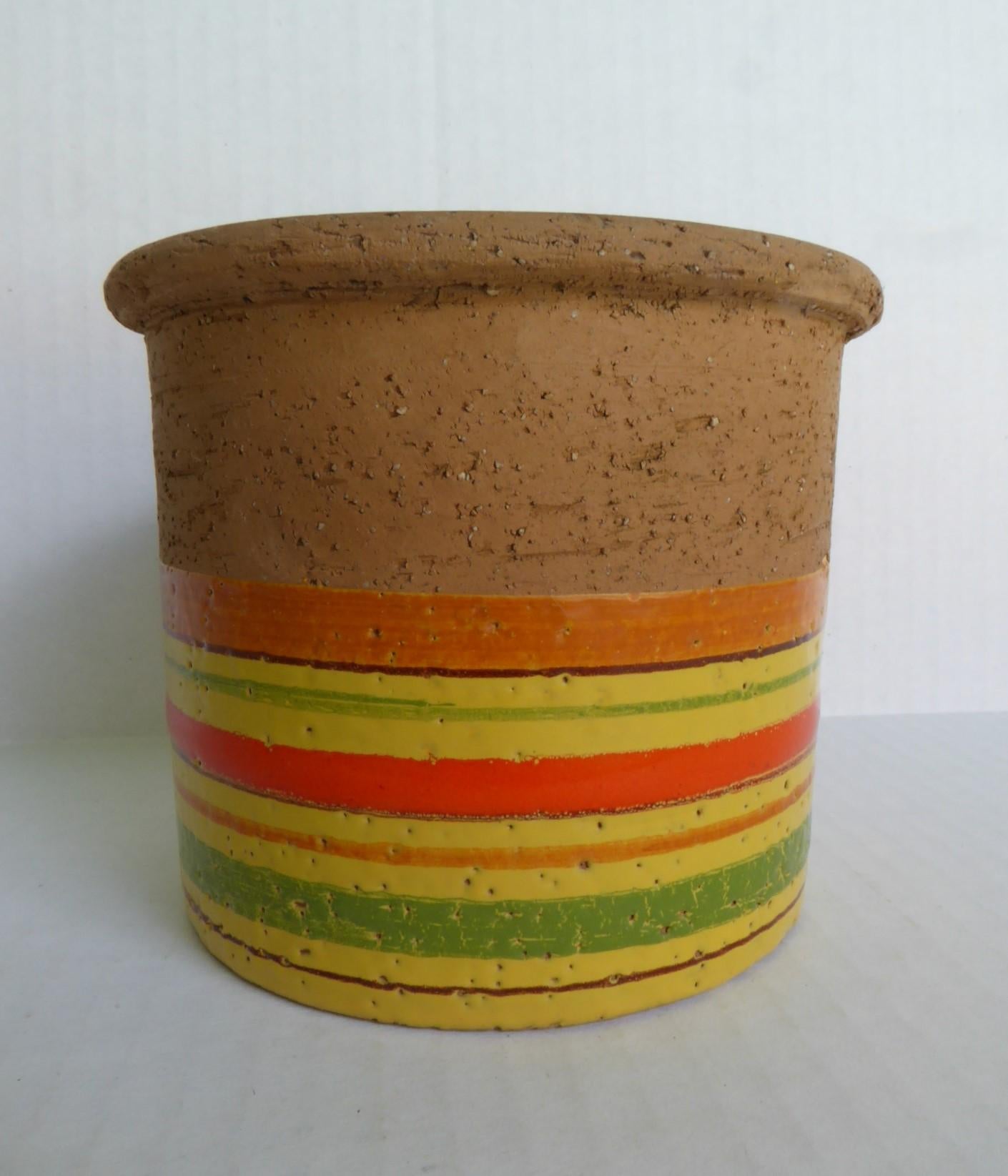 Aldo Londi Bitossi Fascie Colorate Kleines Gefäß / Übertopf Rosenthal Netter 70s (Moderne der Mitte des Jahrhunderts) im Angebot