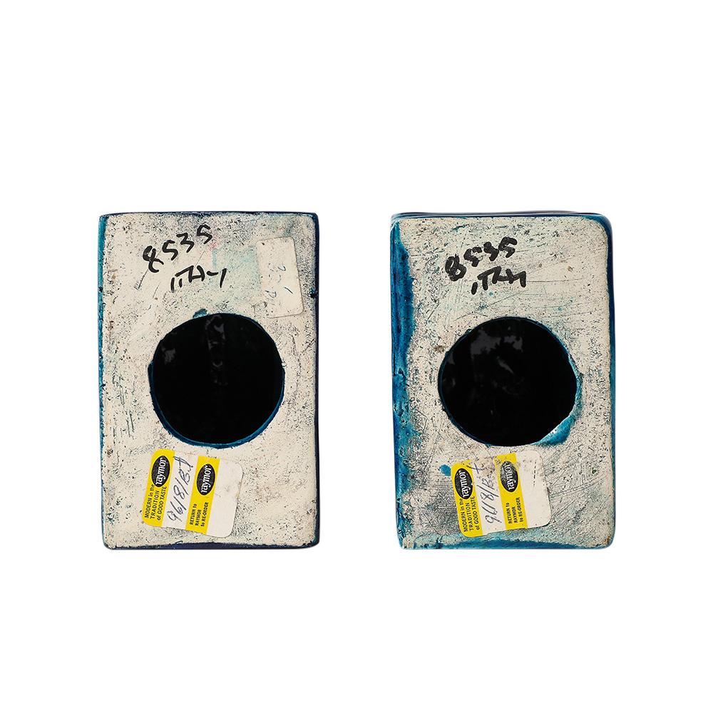 Aldo Londi Bitossi for Raymor Cordova Bookends, Ceramic, Blue, Green, Signed For Sale 9