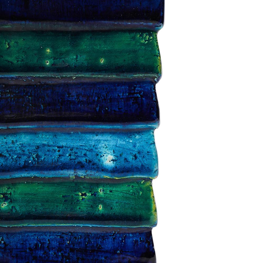 Mid-20th Century Aldo Londi Bitossi for Raymor Cordova Bookends, Ceramic, Blue, Green, Signed For Sale