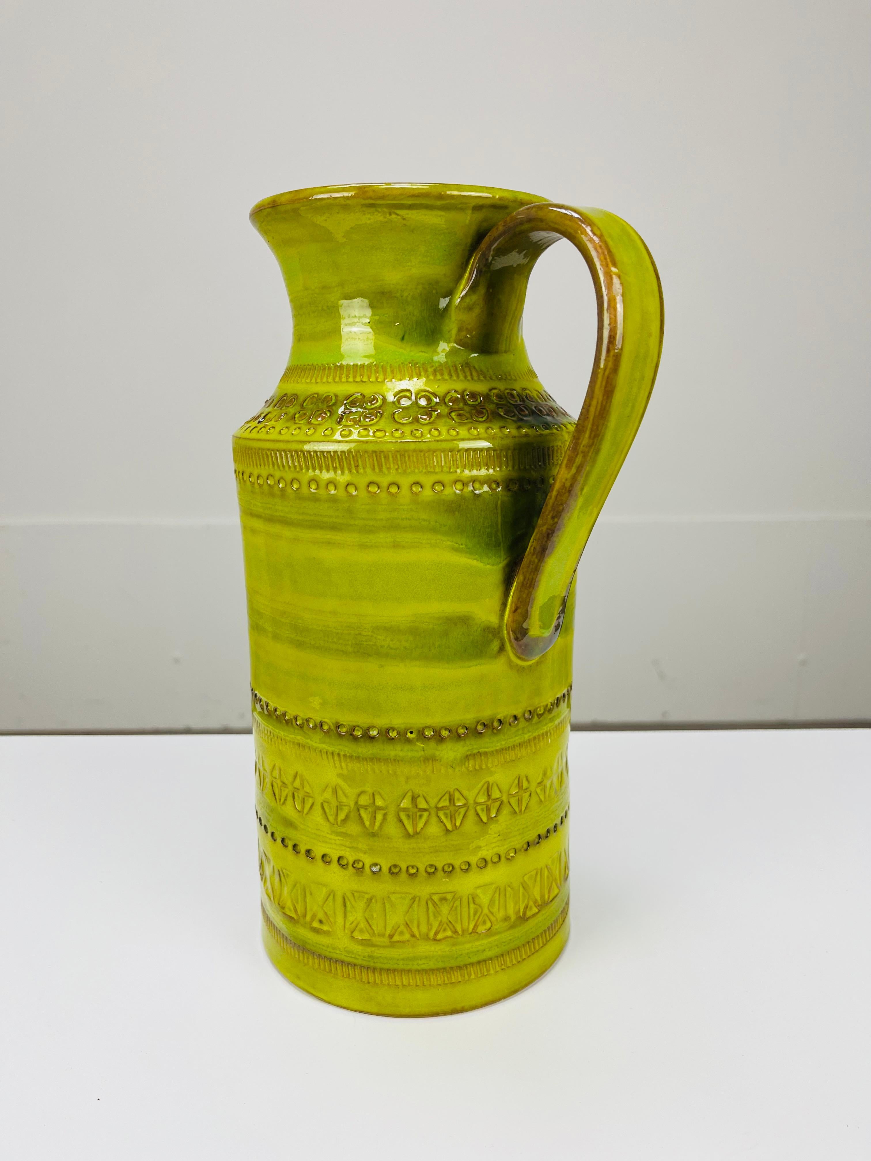 Italiano Vaso a brocca verde Aldo Londi Bitossi, Italia, anni '60 in vendita