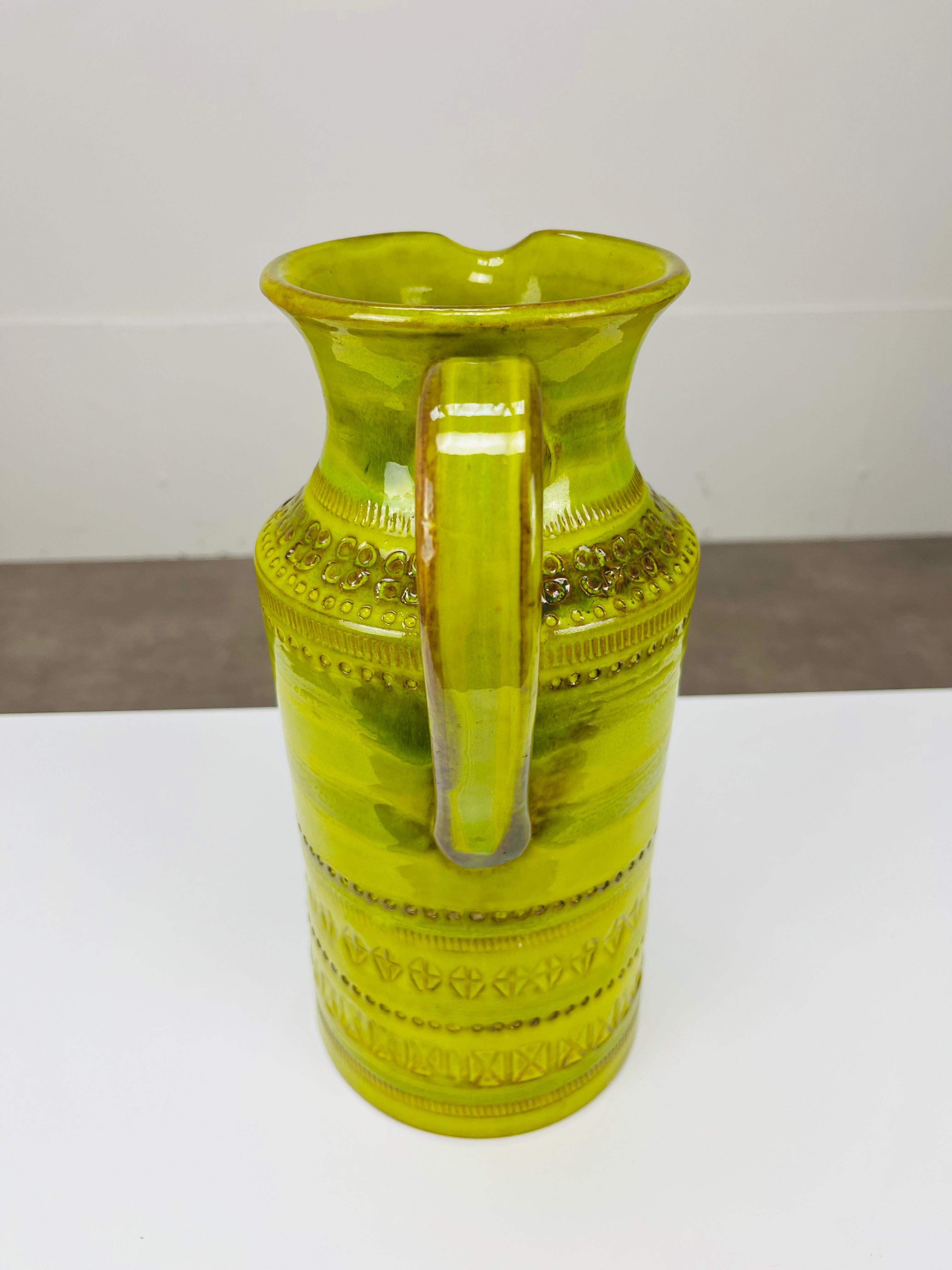 Vaso a brocca verde Aldo Londi Bitossi, Italia, anni '60 In condizioni buone in vendita a BELFORT, FR