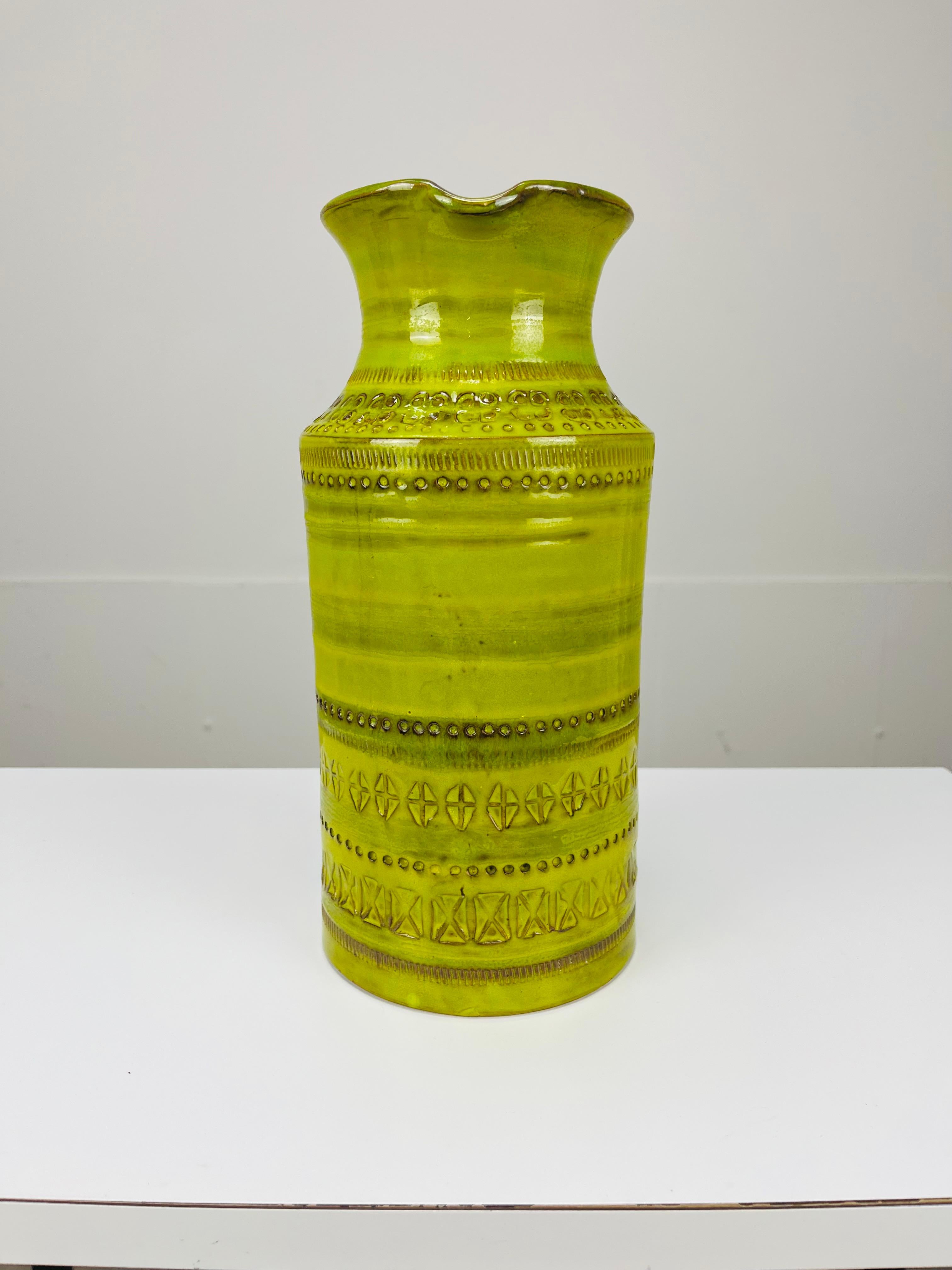Ceramica Vaso a brocca verde Aldo Londi Bitossi, Italia, anni '60 in vendita