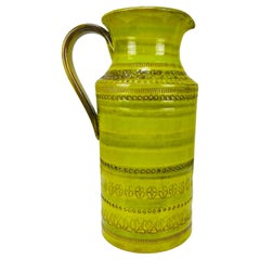 Aldo Londi Bitossi green pitcher vase, Italy, 1960's