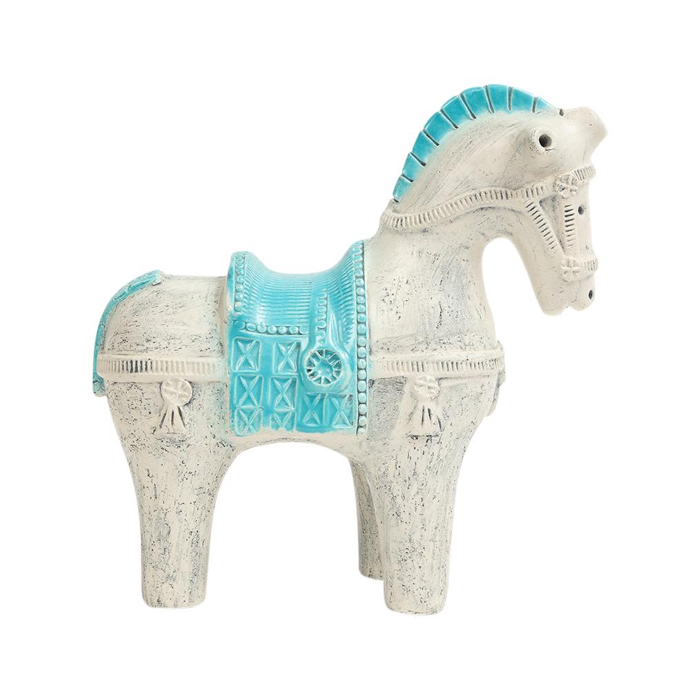 Aldo Londi Bitossi Horse, Ceramic, Blue, White For Sale 6