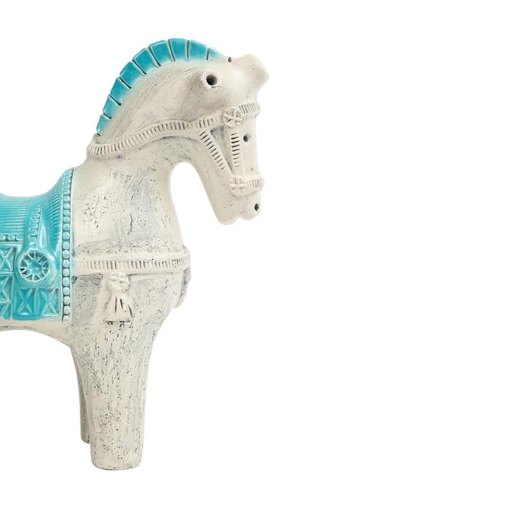 Aldo Londi Bitossi Horse, Ceramic, Blue, White For Sale 9
