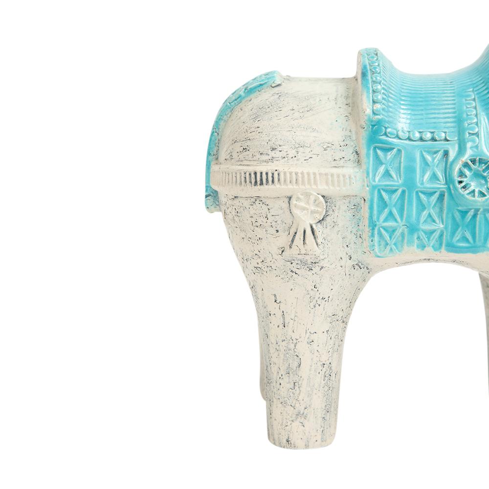 Aldo Londi Bitossi Horse, Ceramic, Blue, White For Sale 11