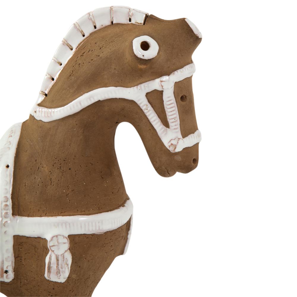 Aldo Londi Bitossi Horse, Ceramic, Brown and White For Sale 1