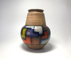 Aldo Londi, Bitossi, Italy, Midcentury Vetrata Series Ceramic Shaped Vase, 1960s