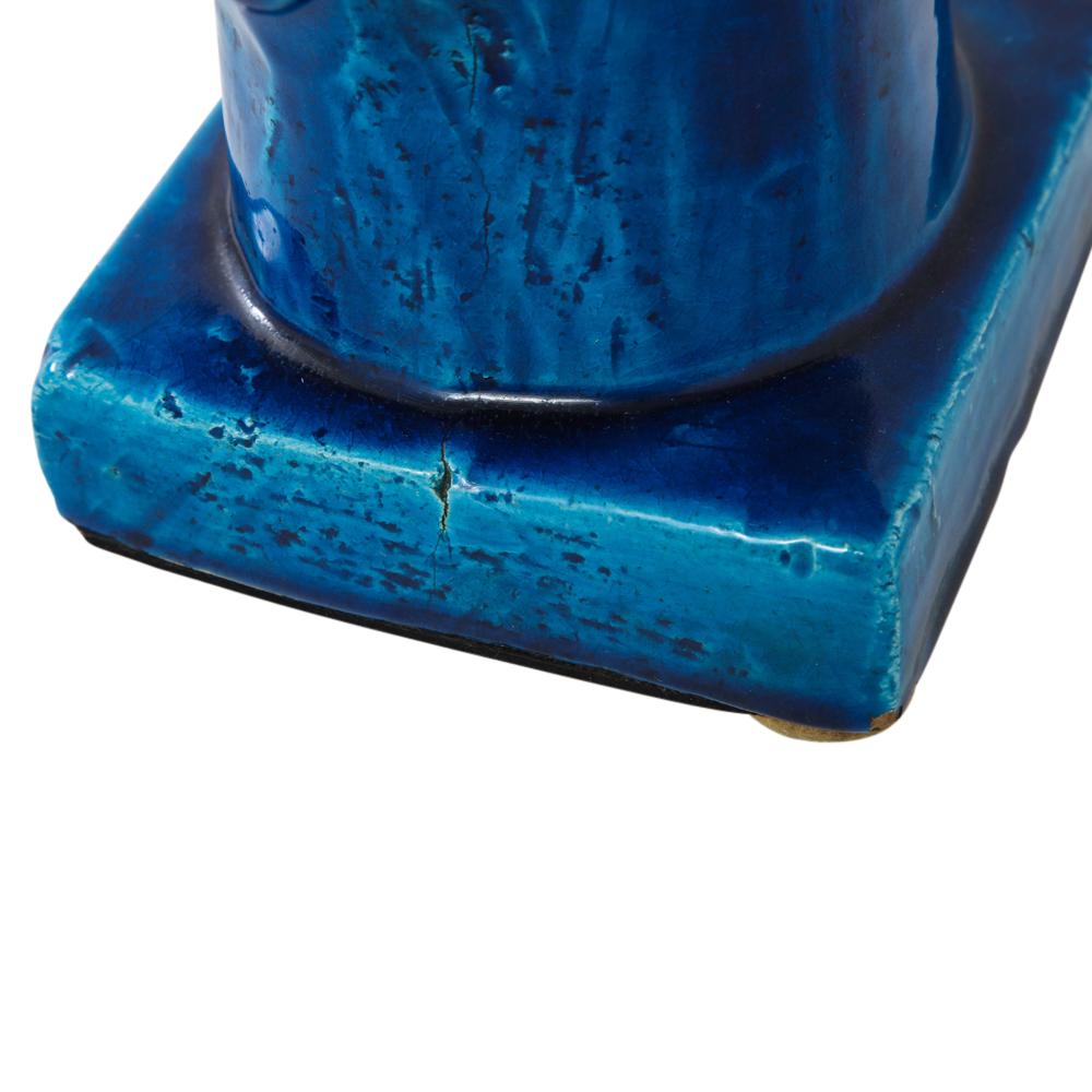 Aldo Londi Bitossi Kwan Yin Blue Bust, Ceramic, Buddha, Signed 2