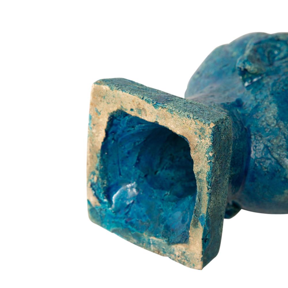 Aldo Londi Bitossi Kwan Yin Buddha, Ceramic, Blue, Signed 1