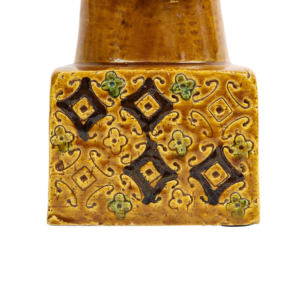 Aldo Londi Bitossi Kwan Yin Buddha, Ceramic, Caramel Brown, Paisley For Sale 2