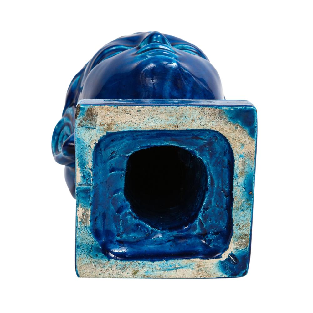 Aldo Londi Bitossi Kwan Yin, Ceramic, Buddha Bust, Blue 6