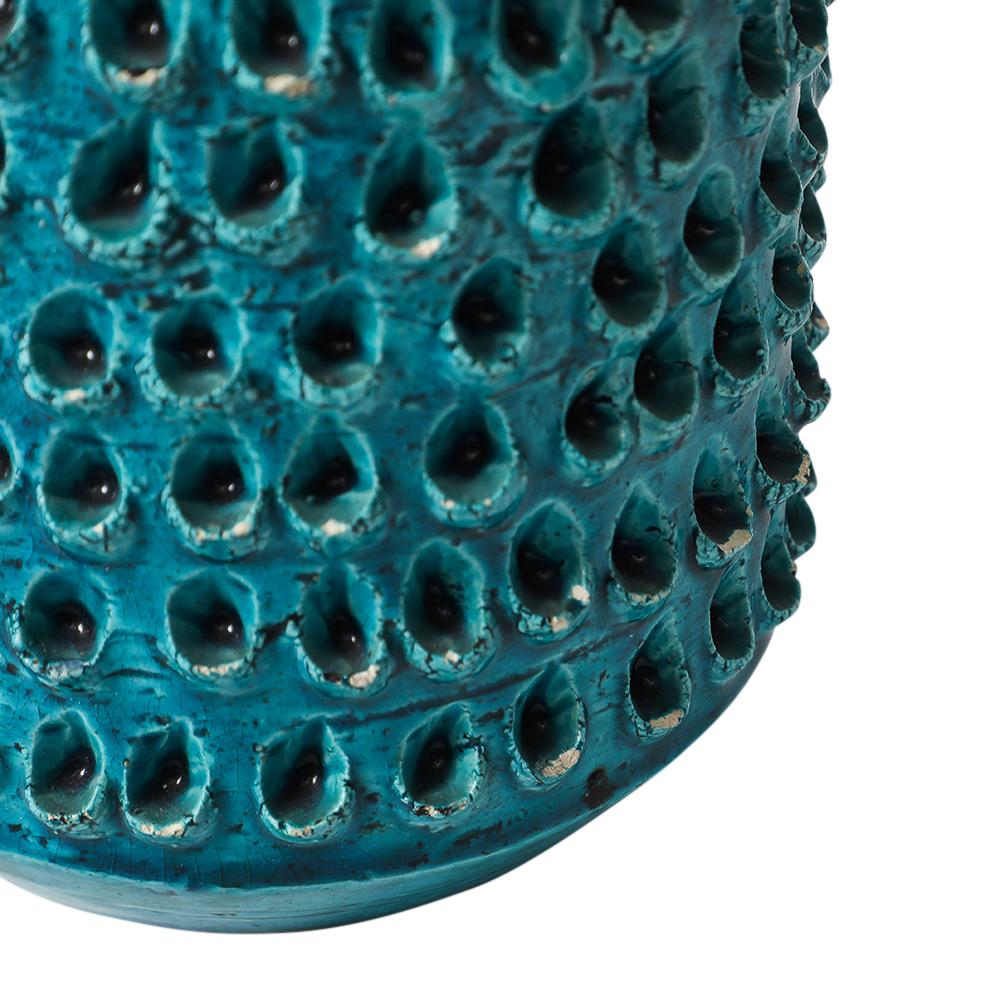 Jarrón Aldo Londi Bitossi Lacrima, Cerámica, Azul Turquesa, Texturado, Firmado en venta 4