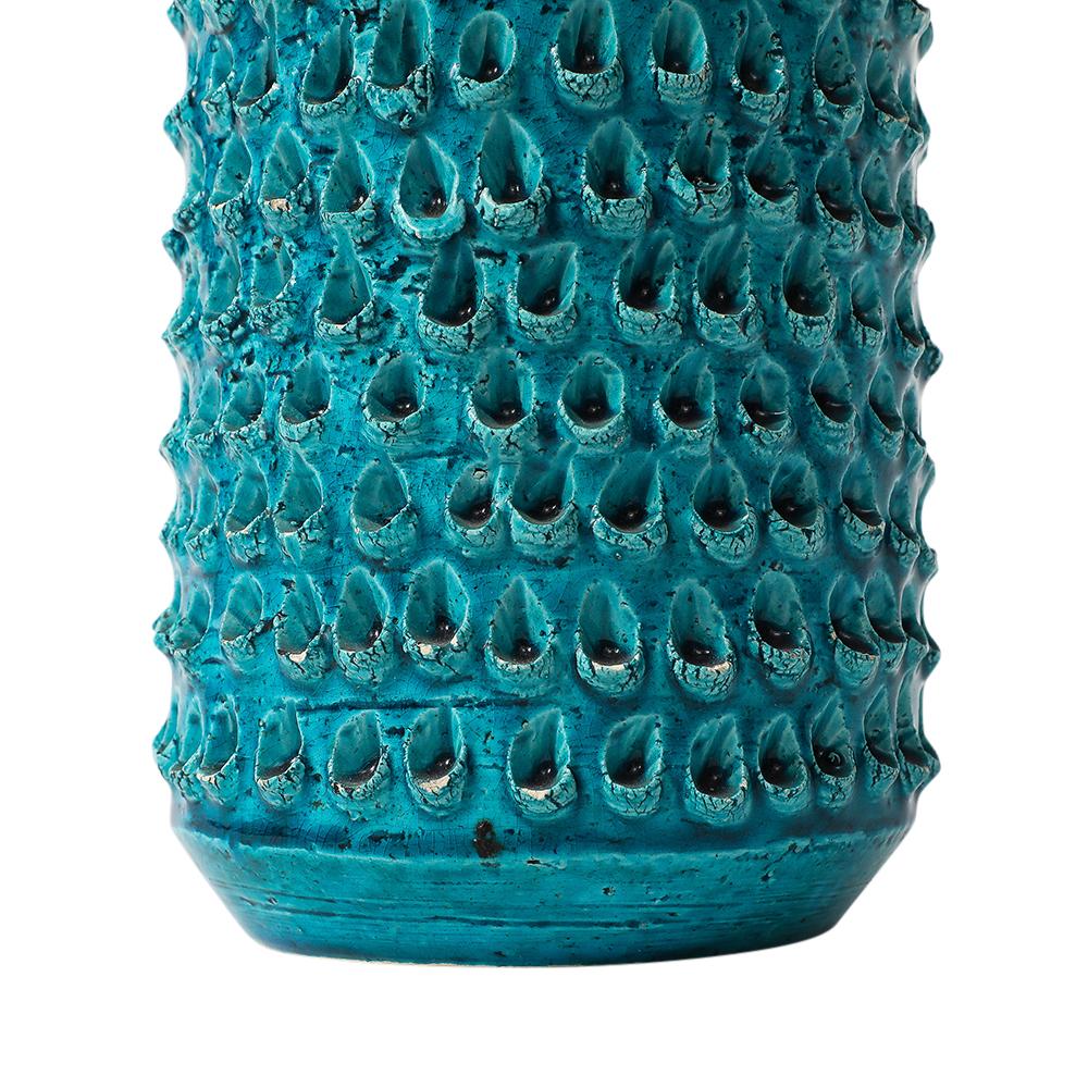 Jarrón Aldo Londi Bitossi Lacrima, Cerámica, Azul Turquesa, Texturado, Firmado en venta 6