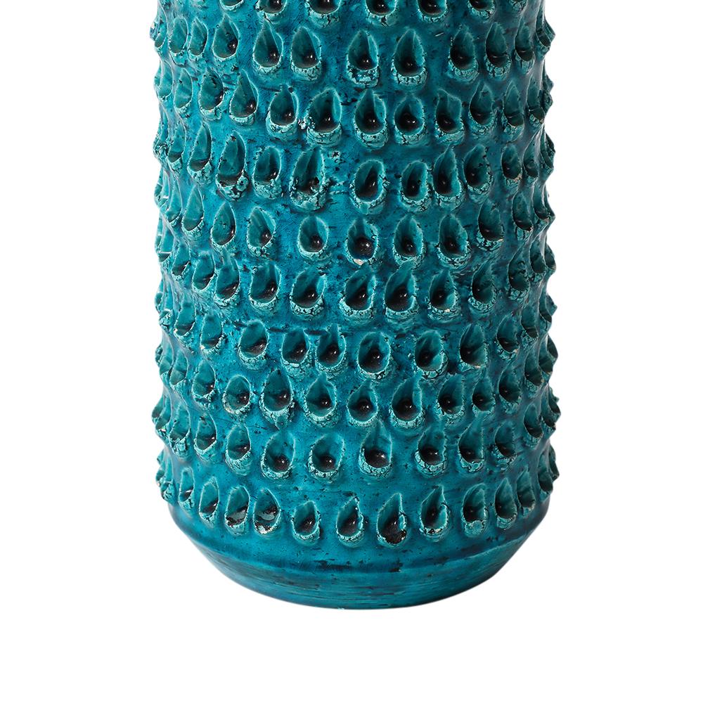 Jarrón Aldo Londi Bitossi Lacrima, Cerámica, Azul Turquesa, Texturado, Firmado en venta 8