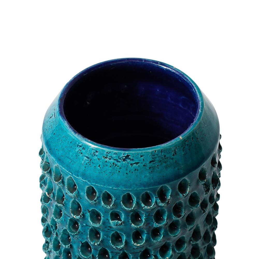Jarrón Aldo Londi Bitossi Lacrima, Cerámica, Azul Turquesa, Texturado, Firmado en venta 9