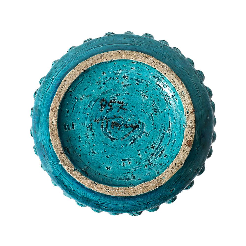Jarrón Aldo Londi Bitossi Lacrima, Cerámica, Azul Turquesa, Texturado, Firmado en venta 11