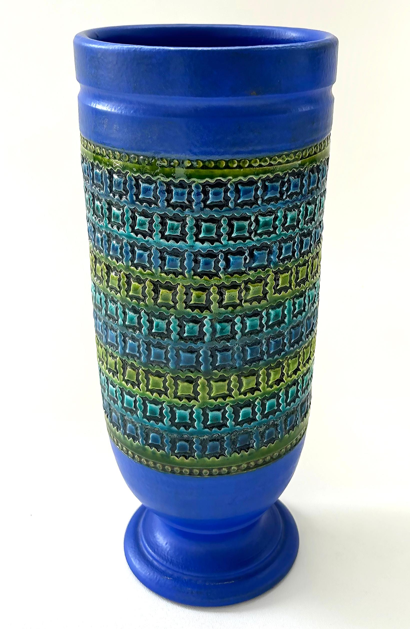 italien Aldo Londi Bitossi Vase en céramique émaillée du milieu du siècle, marqué en vente