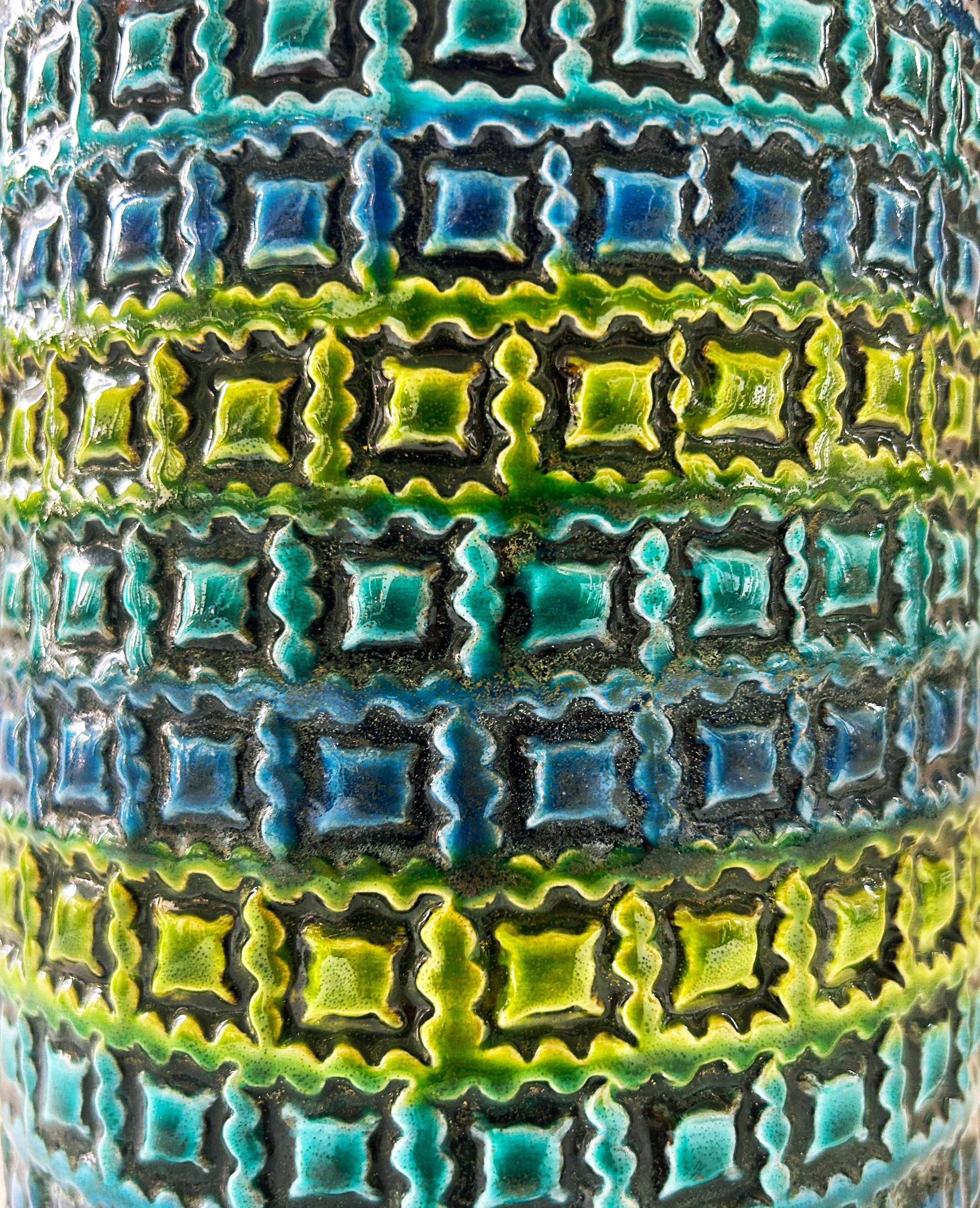 Vernissé Aldo Londi Bitossi Vase en céramique émaillée du milieu du siècle, marqué en vente