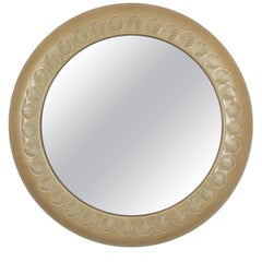 Aldo Londi Bitossi Mirror in Beige Glazed Ceramic