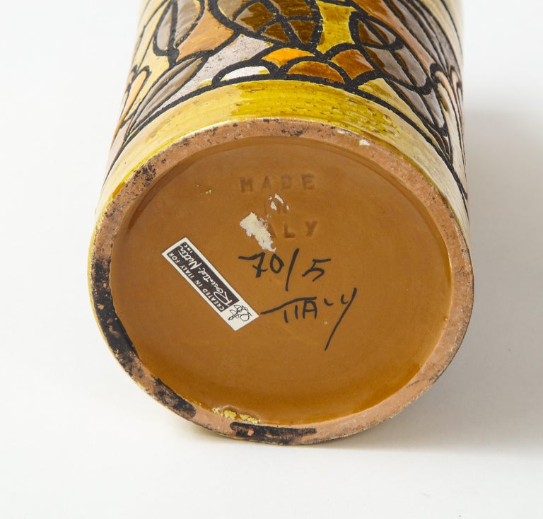 Aldo Londi Bitossi Ochre Glazed Box, Vase Set For Sale 5