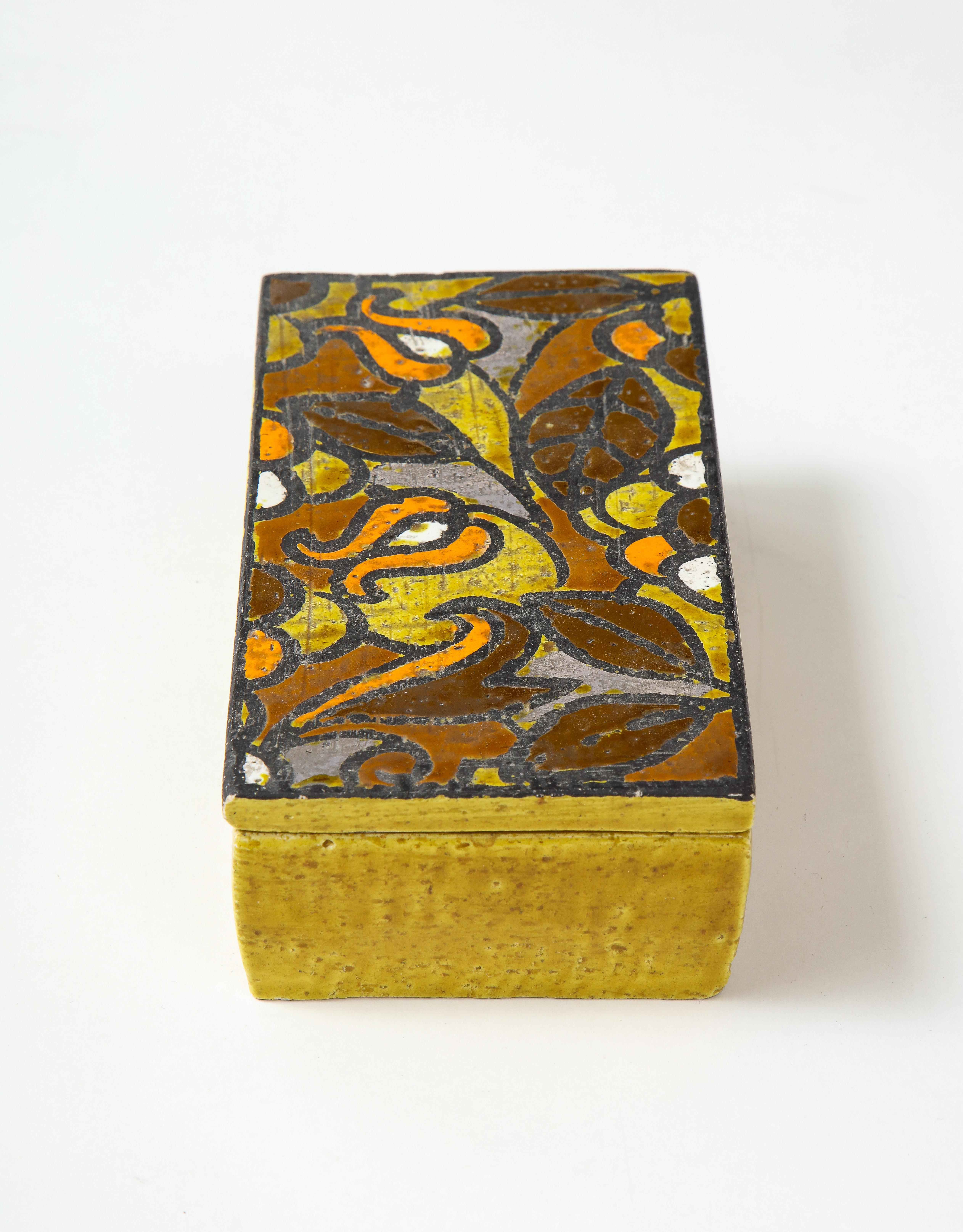 Ockerfarbene glasierte Schachtel von Aldo Londi Bitossi, Vasenset im Zustand „Gut“ im Angebot in New York, NY